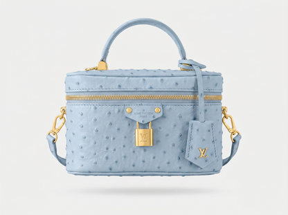Louis Vuitton Baby Blue Ostrich-Effect Vanity Case Bag 🩵✨👜🔐