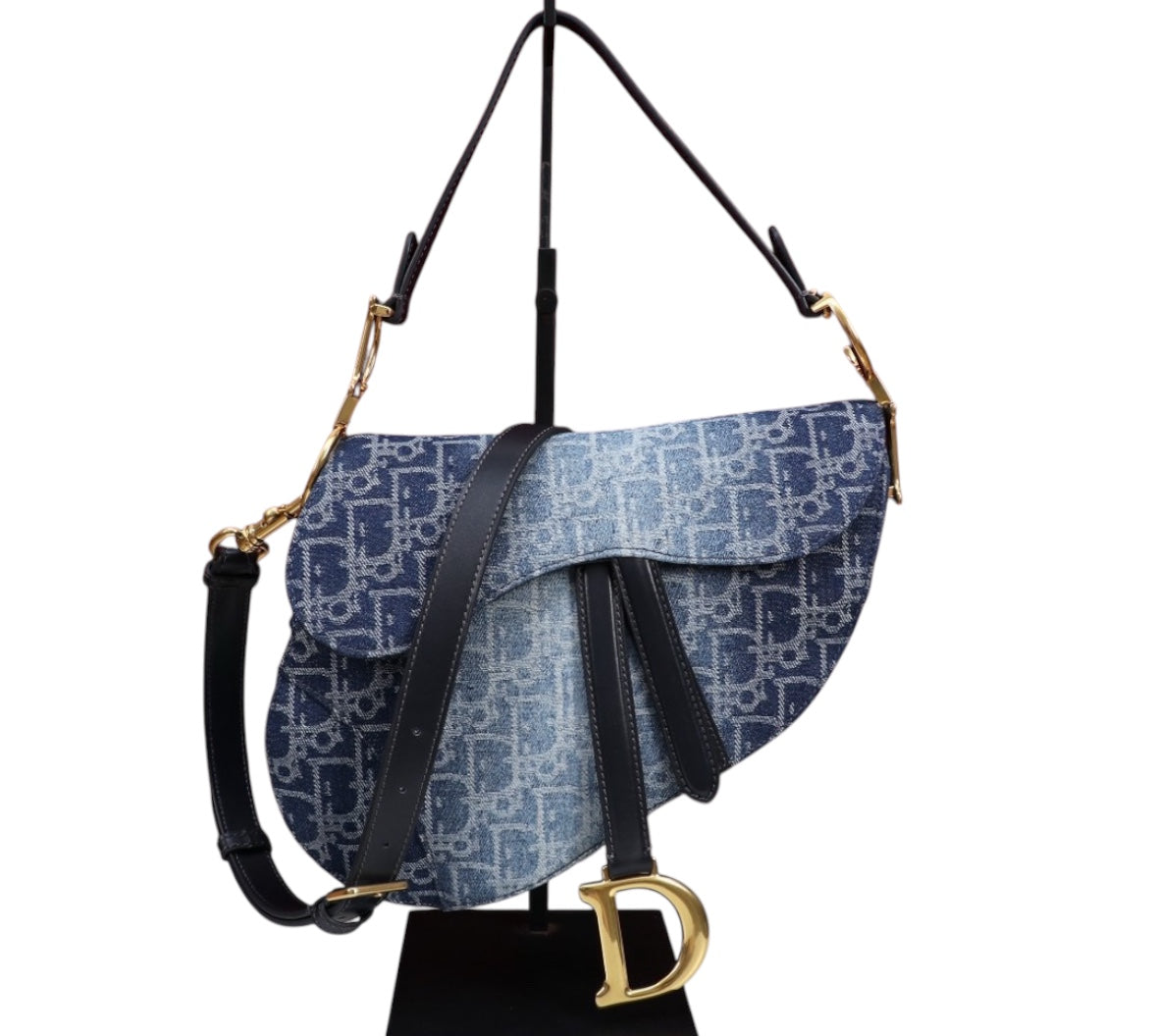 Dior Saddle Bag in Ombre Denim with Gold Hardware(limited edition)