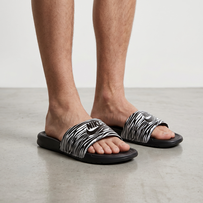 NIKE Zebra Slide Sandals – Black & White Edition 🖤⚡