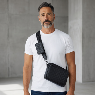 Louis Vuitton Damier Leather Crossbody Bag – Black