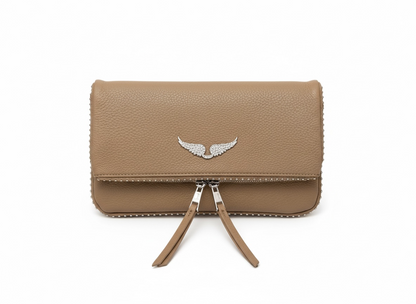 Zadig & Voltaire Beige Leather Clutch 🤍✨ | Minimal Chic Essential