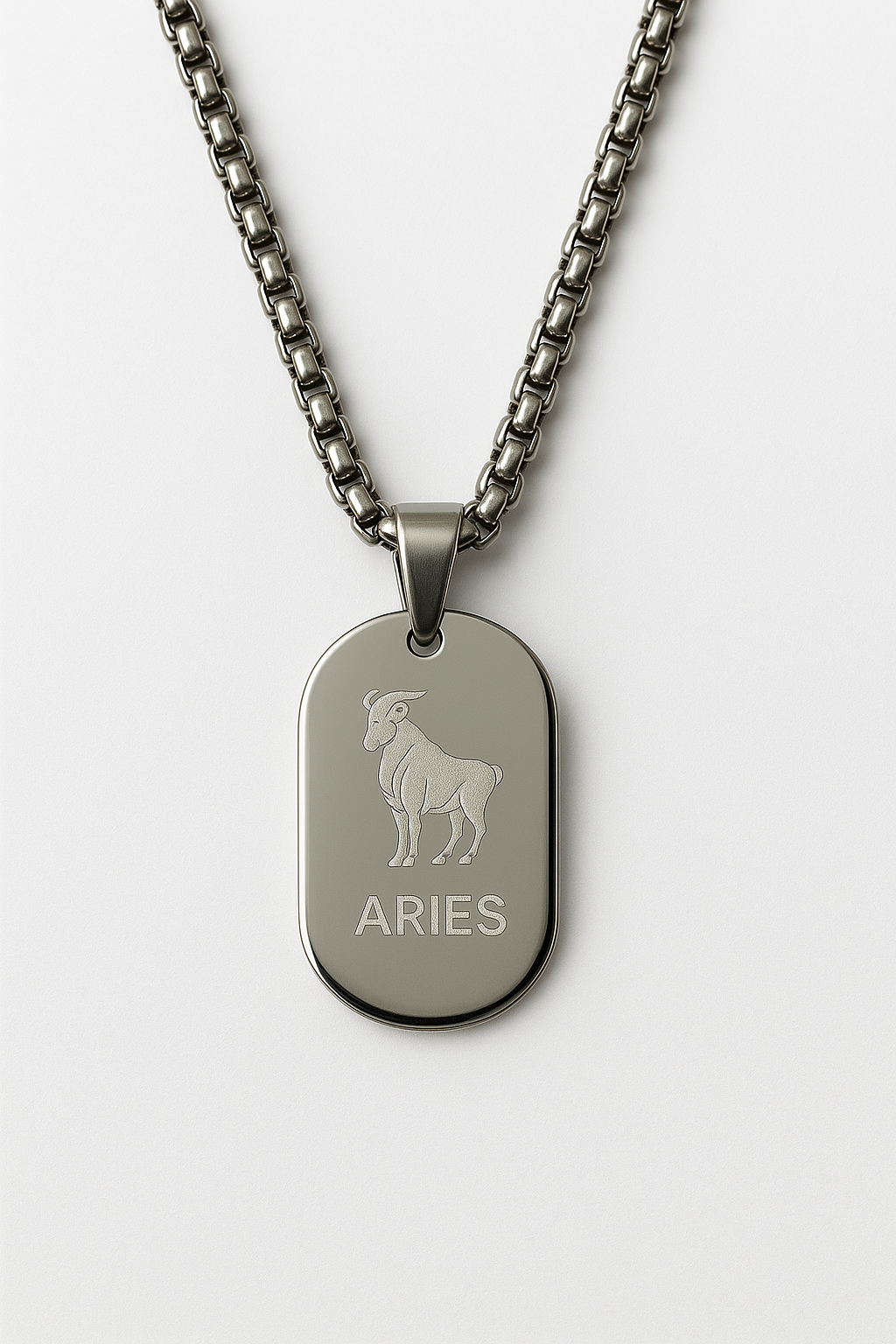 Aries Zodiac Necklace ♈ – Stainless Steel Astrology Pendant | 40cm Anti-Rust Chain