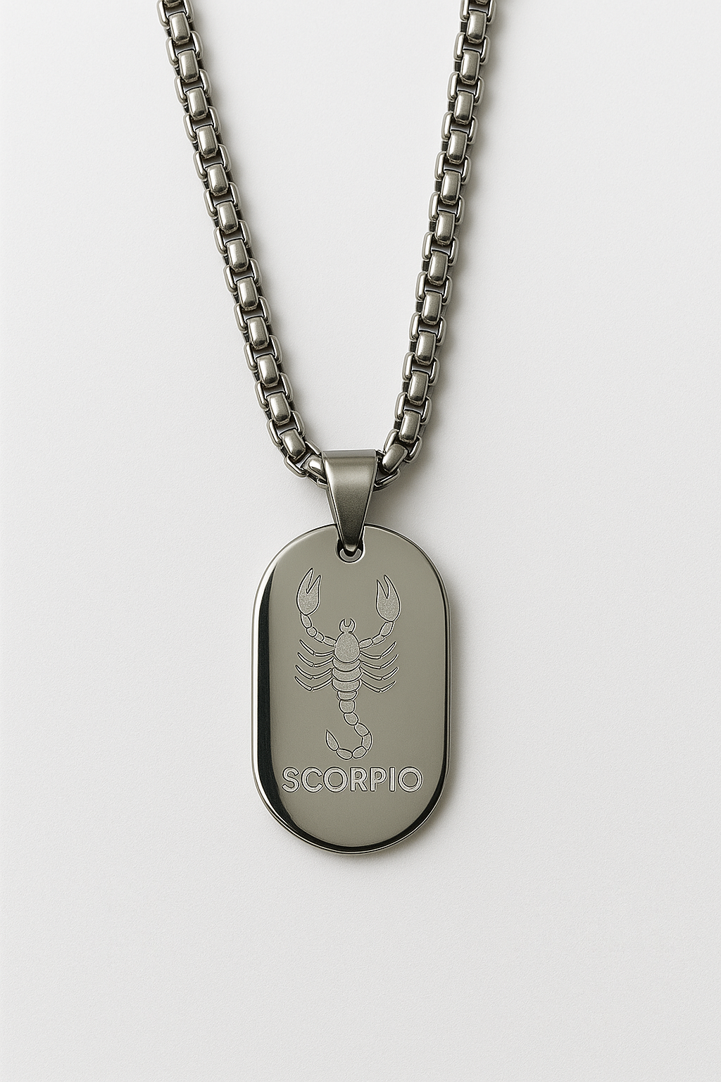 Scorpio Zodiac Necklace 🦂 – Stainless Steel Astrology Pendant with 40cm Chain
