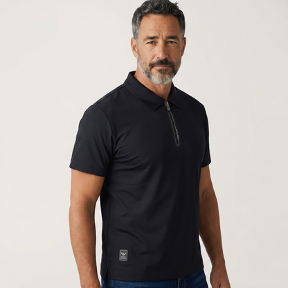 🖤✨ Emporio Armani Black Half-Zip Polo Shirt – Premium Luxury Edition 👔🔥