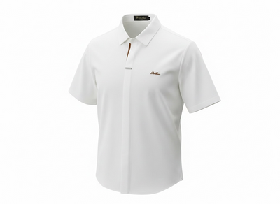 Loro Piana White Minimal Polo Shirt 🤍✨ Premium Metal Detail Fit