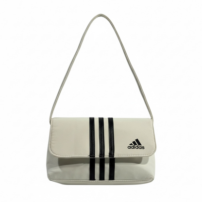 🤍 Adidas Triple-Stripe Shoulder Bag – Cream Classic Edition 🤍
