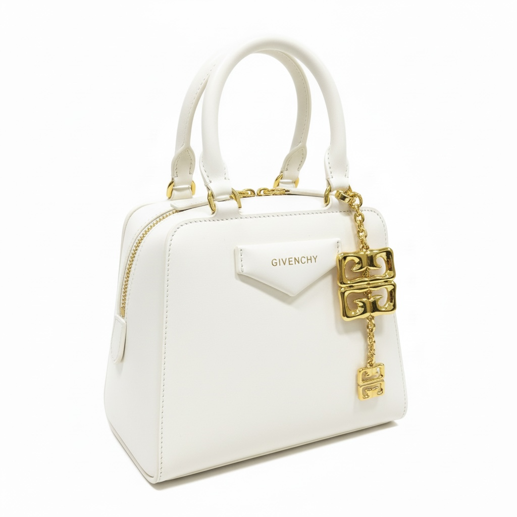 Givenchy Mini Top Handle Bag White with Gold Charm 🤍✨🔗