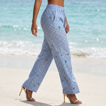 💙 Louis Vuitton Monogram Silk Lounge Pants