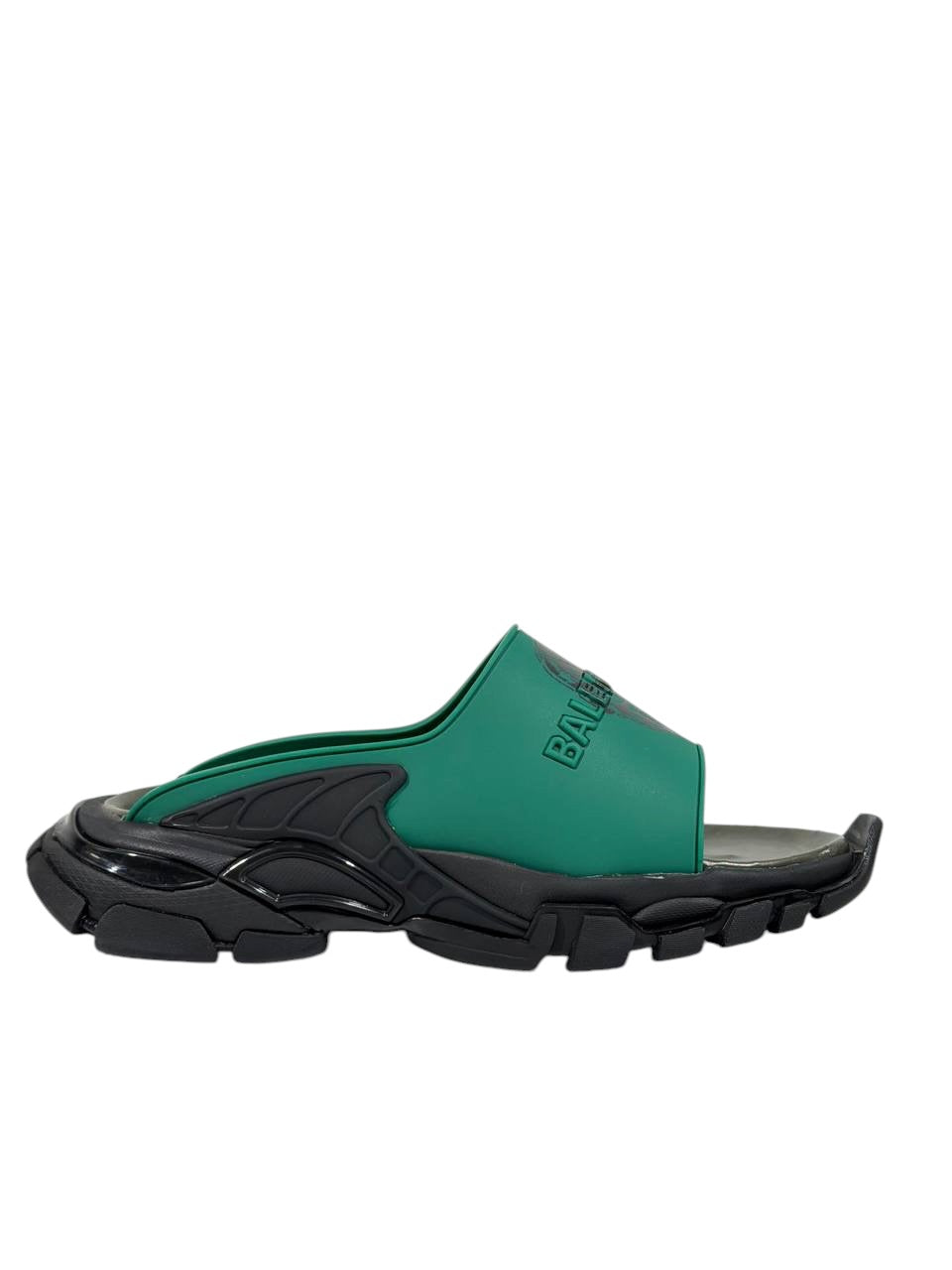 Balenciaga Graphic Slide Sandals – Green & Black Edition 💚🔥