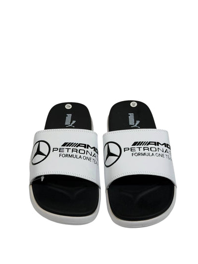 PUMA x AMG PETRONAS Slide Sandals – White Edition ⚡🏁