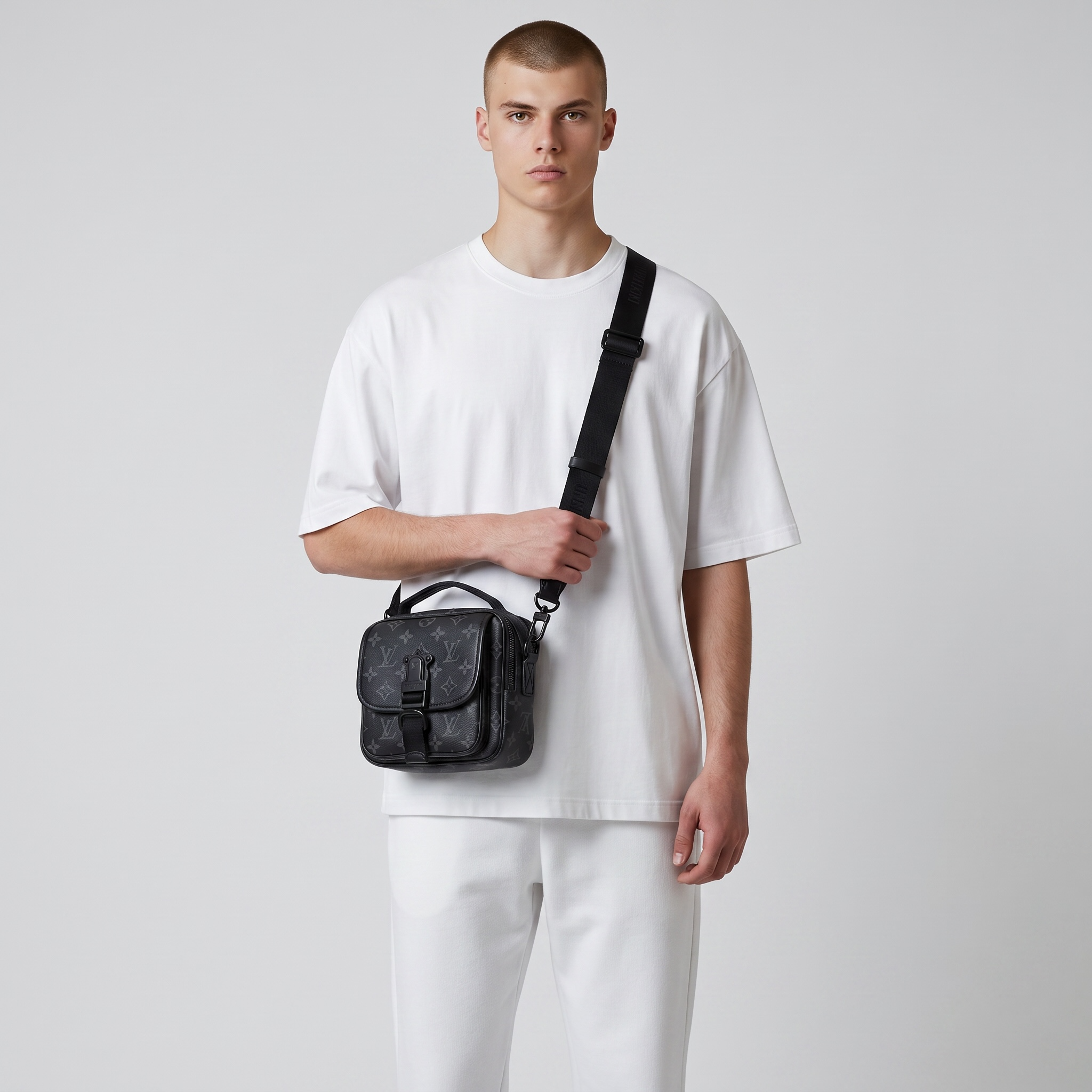 🖤 Louis Vuitton Monogram Eclipse Utility Crossbody Bag – Black