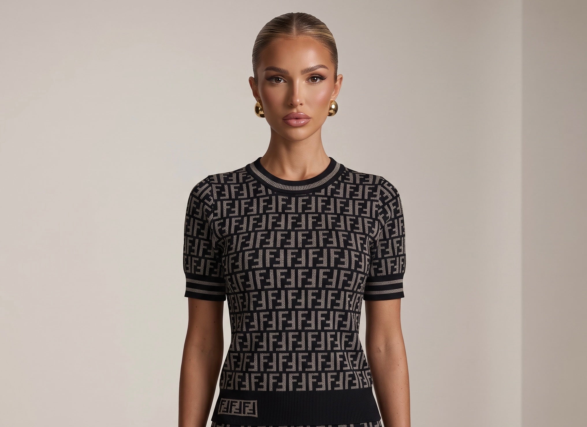 🖤 Fendi FF Monogram Knit Top | One Size