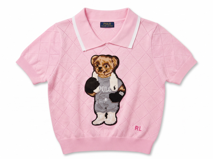 🧸 Polo Ralph Lauren Bear Knit Polo Sweater – Pink Edition one size