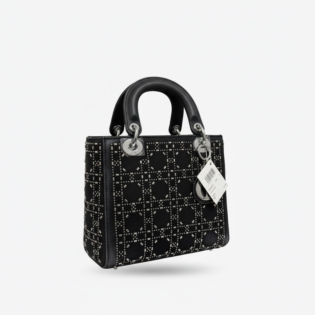 🖤 Christian Dior Lady Dior Black Studded Handbag ✨