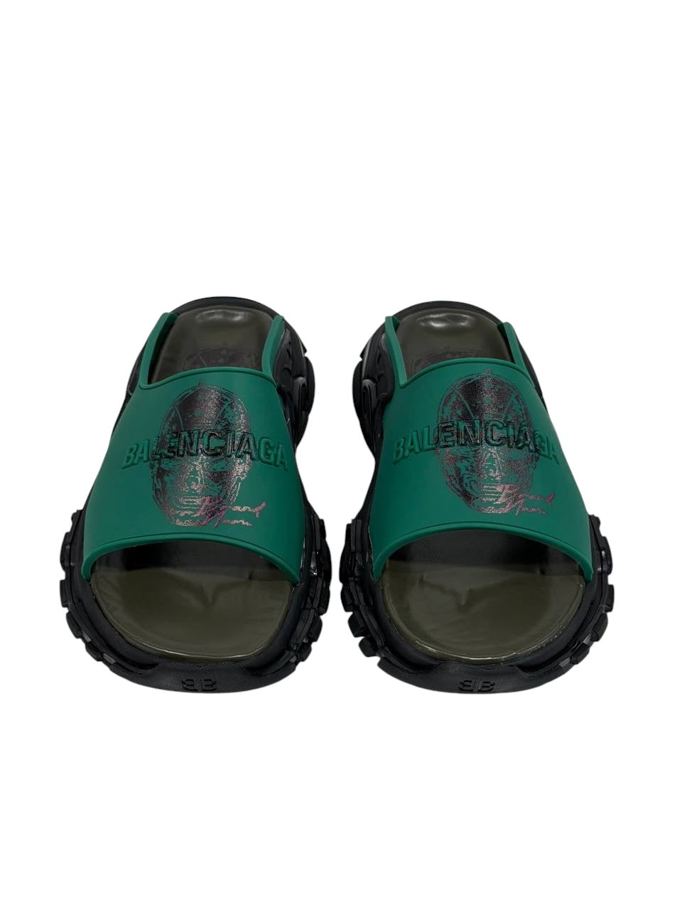 Balenciaga Graphic Slide Sandals – Green & Black Edition 💚🔥