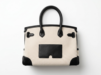 👜 Hermès-Inspired Canvas & Leather Structured Tote