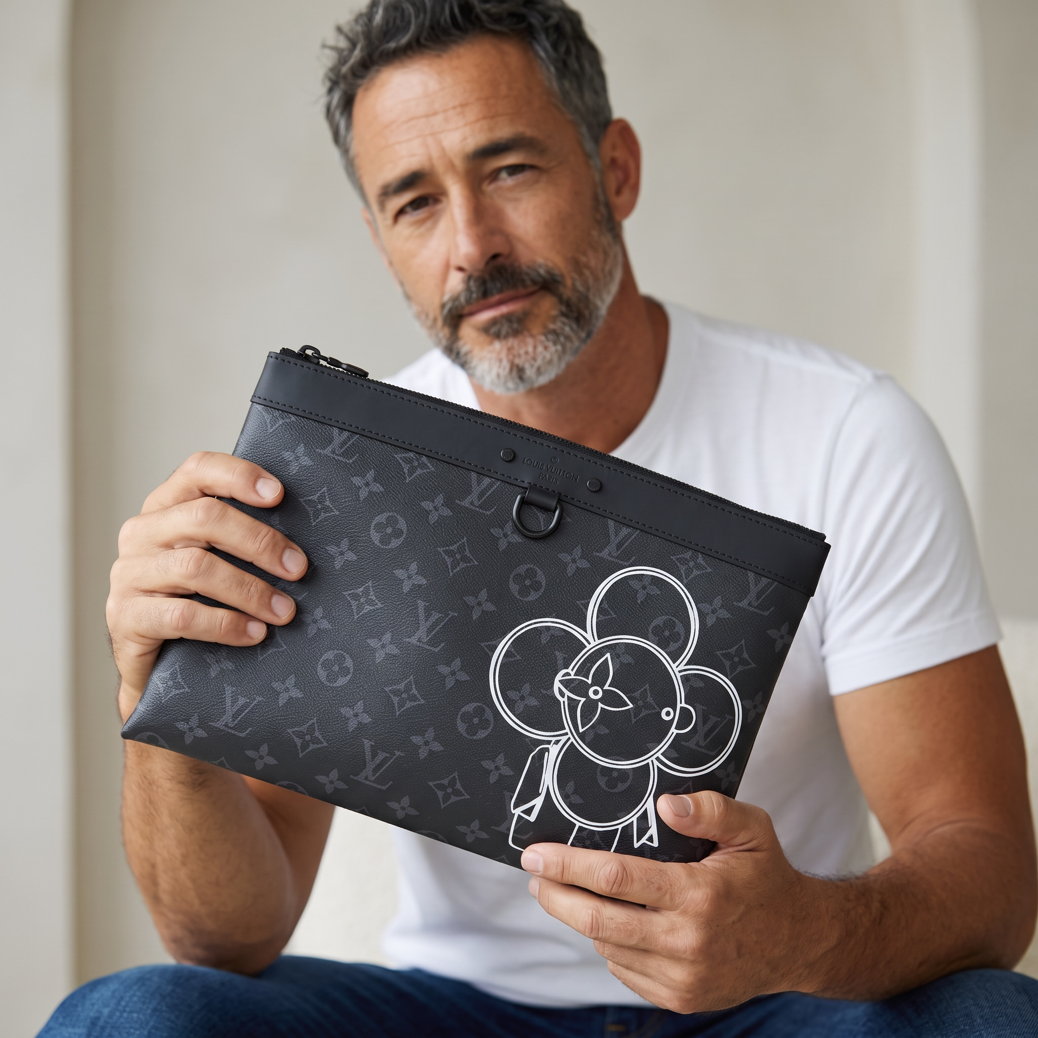 ✨ Louis Vuitton Monogram Eclipse Vivienne Pouch – Black