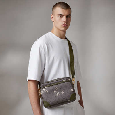 👜✨ Louis Vuitton Outdoor Messenger – Monogram Eclipse Khaki 💚🖤
