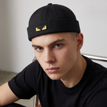 🧢🖤 Fendi FF Monster Black Docker Cap