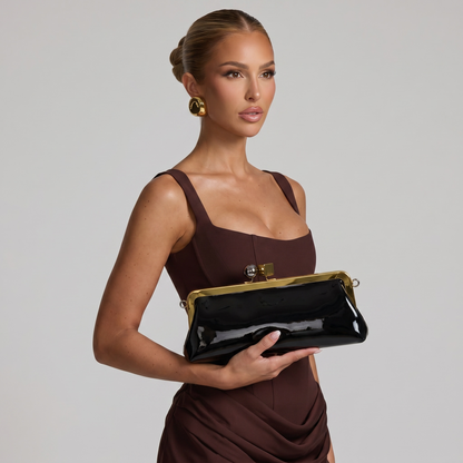 Jacquemus Noir Patent Clutch Bag 🖤✨