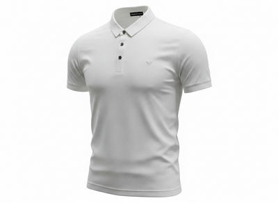 Emporio Armani White Textured Polo Shirt 🤍✨ Premium Signature Fit