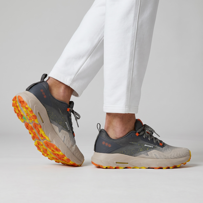 🌄👟 Brooks Cascadia Trail Running Shoes – Grey Orange Outdoor Adventure Sneakers ⚡🔥