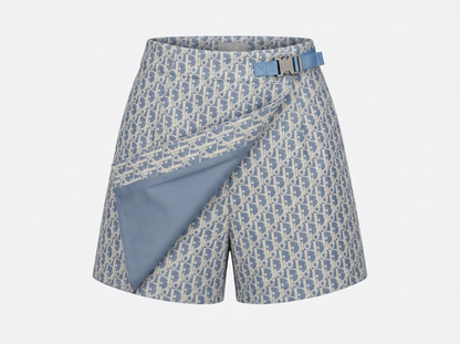 Christian Dior Oblique Jupe Short – Light Blue & Beige 🩵🤍