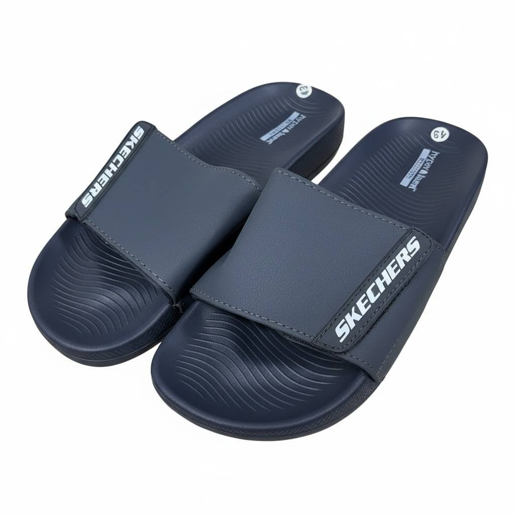 Skechers Hyper Burst Recovery Slides – Midnight Navy Edition 🔵🖤