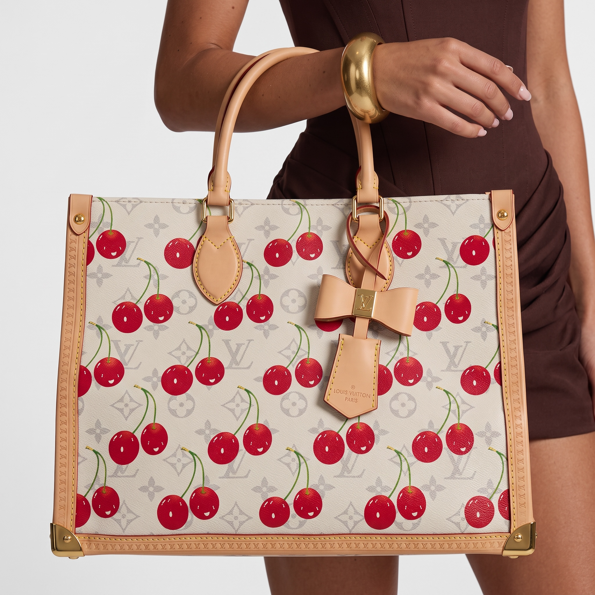 Louis Vuitton Monogram Cherry Tote Bag – White🍒