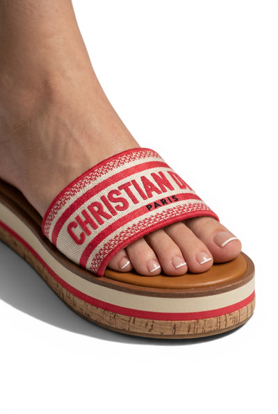 Christian Dior Paris Platform Slides – hot pink Logo Designer Sandals ❤️✨ | Luxury Summer Comfort Slides