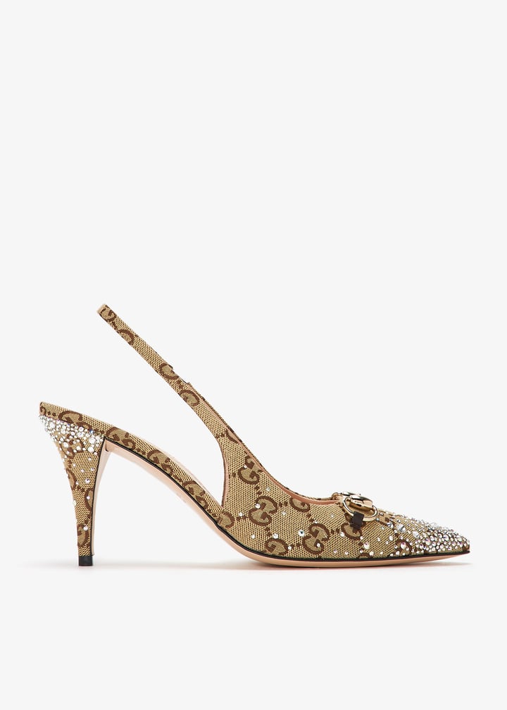 ✨ Gucci Crystal Horsebit Slingback Pumps