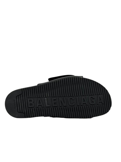 Balenciaga BB Logo Slide Sandals – All Black Edition 🖤🔥