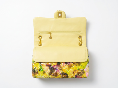 ✨ Chanel Floral Sequin Classic Flap Bag 🌸💛