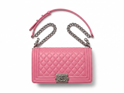 💖 Chanel Pink Quilted Chain Shoulder Bag