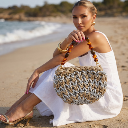 ✨ Luxury Handwoven Metallic Knot Bag ✨