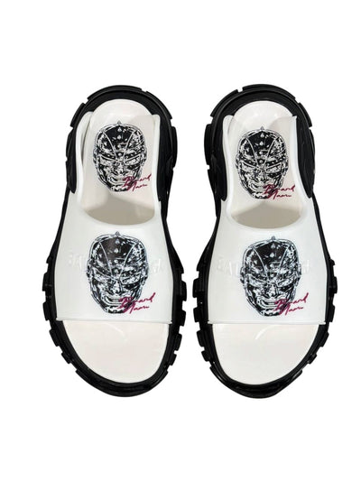 Balenciaga Graphic Slide Sandals – Black & White Edition 🖤🤍🔥
