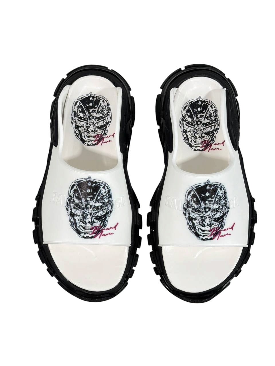 Balenciaga Graphic Slide Sandals – Black & White Edition 🖤🤍🔥