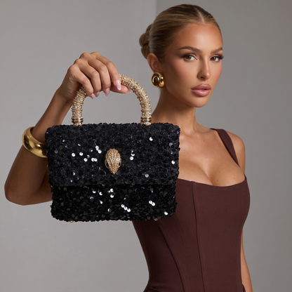 ✨ Kurt Geiger Crystal Kensington Top Handle Bag – Midnight Glam Edition ✨
