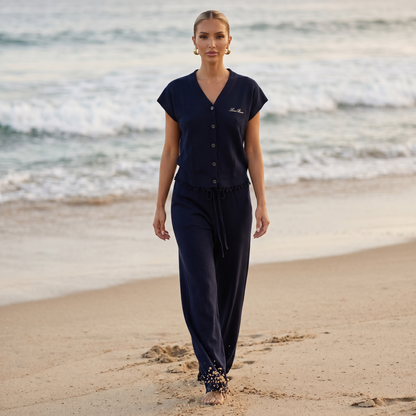 Loro Piana Cashmere Knit Lounge Set – Black 🖤✨