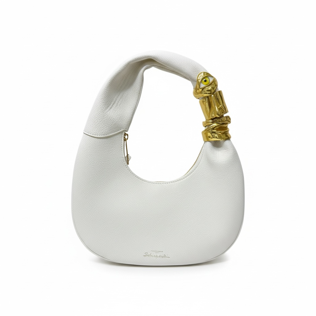 Schiaparelli Sculpted Eye Hobo Bag – Ivory & Gold ✨👁
