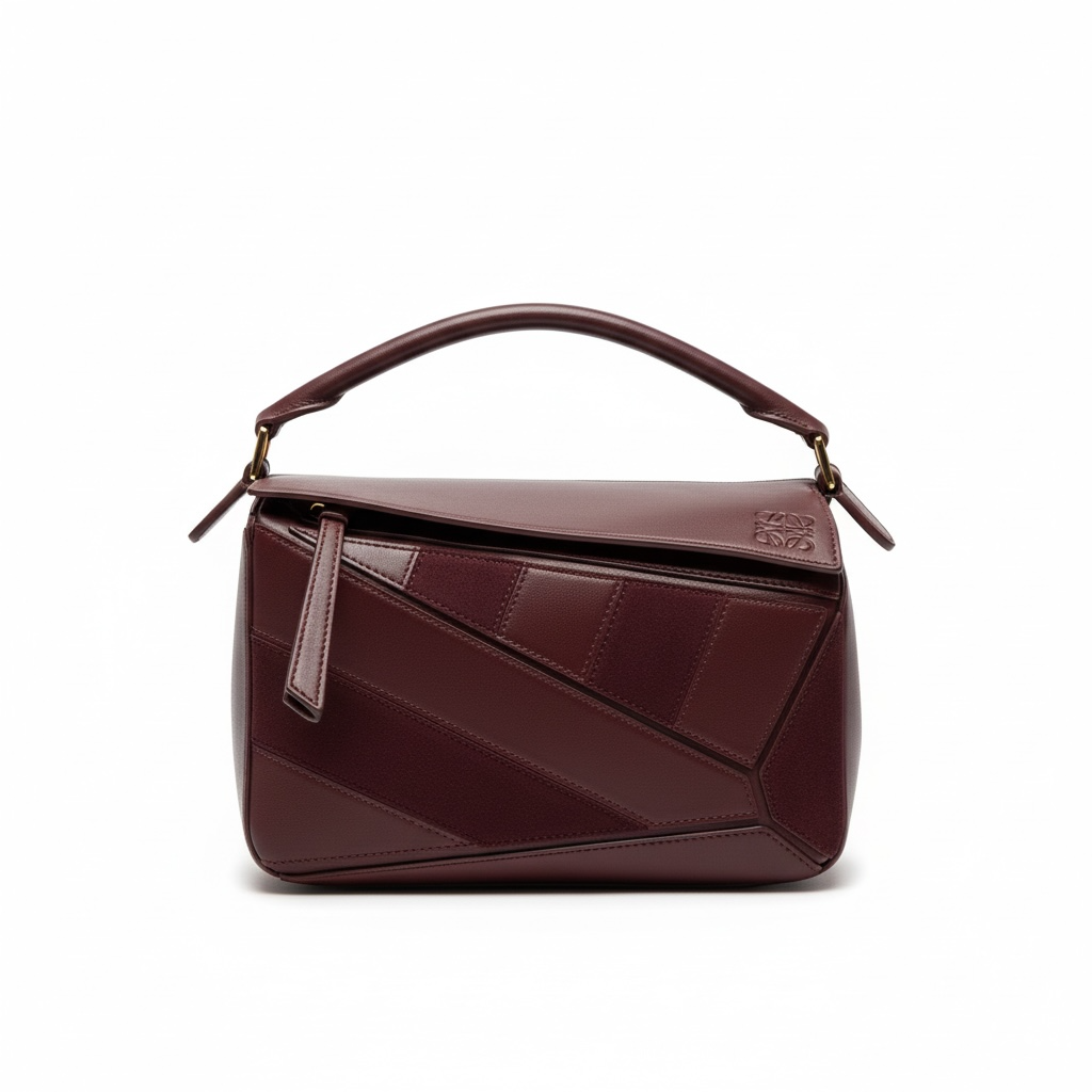 Loewe Puzzle Top-Handle Bag – Burgundy🍷✨