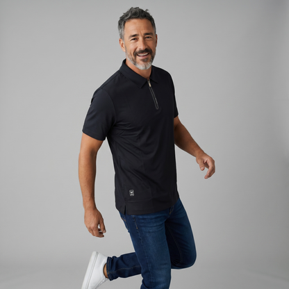 🖤✨ Emporio Armani Black Half-Zip Polo Shirt – Premium Luxury Edition 👔🔥