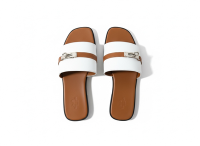 HERMÈS Inspired Oran Lock Sandals 🤍🤎 | Classic Contrast Edition