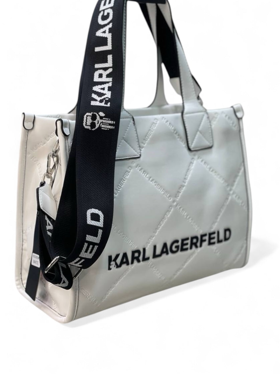 Karl Lagerfeld Tote Bag with Bold Logo and Pink Accent