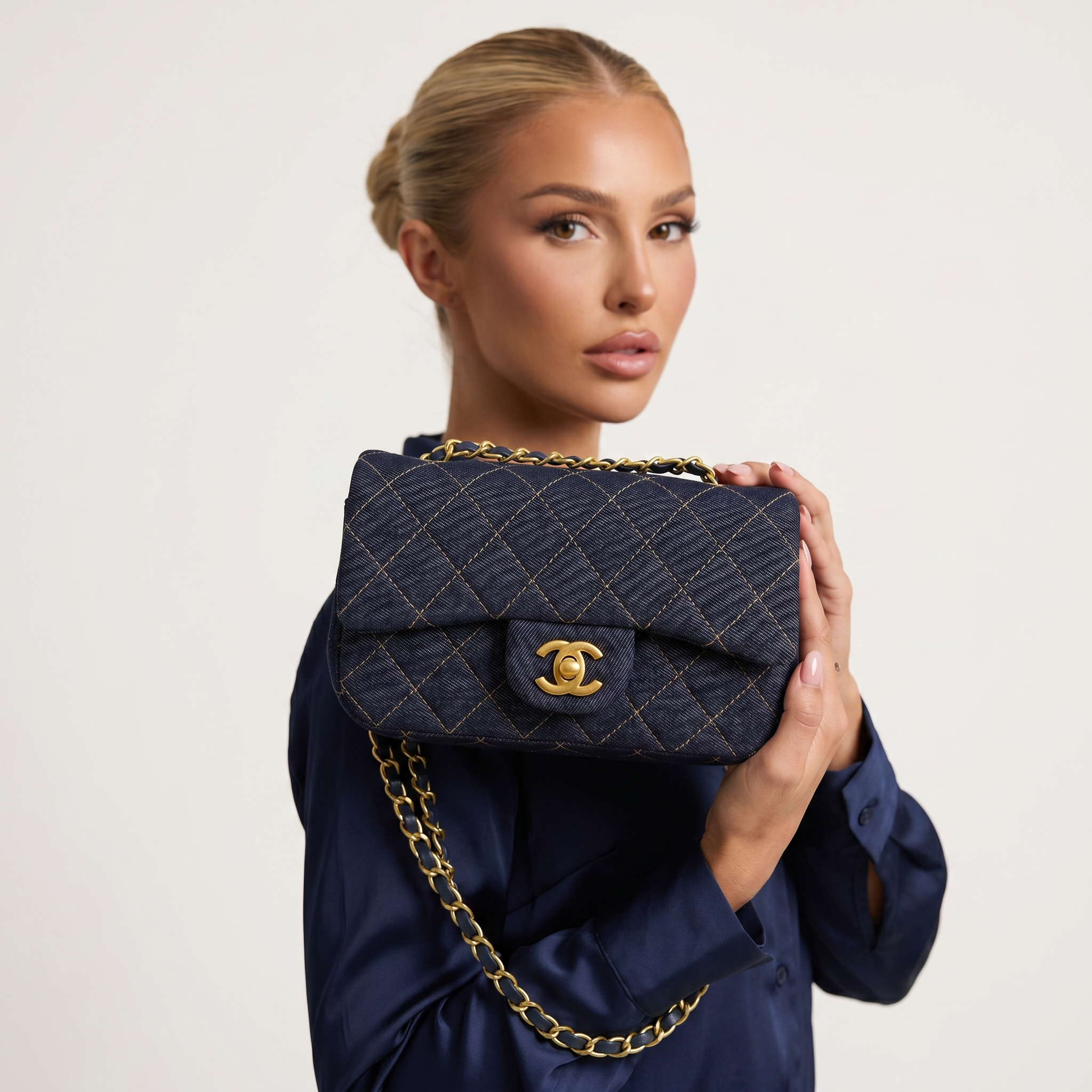 ✨ Chanel Denim Classic Flap Bag – Navy Blue Quilted Edition ✨