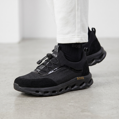🖤 Hugo Boss All Black Luxury Runner Sneakers 👟⚡