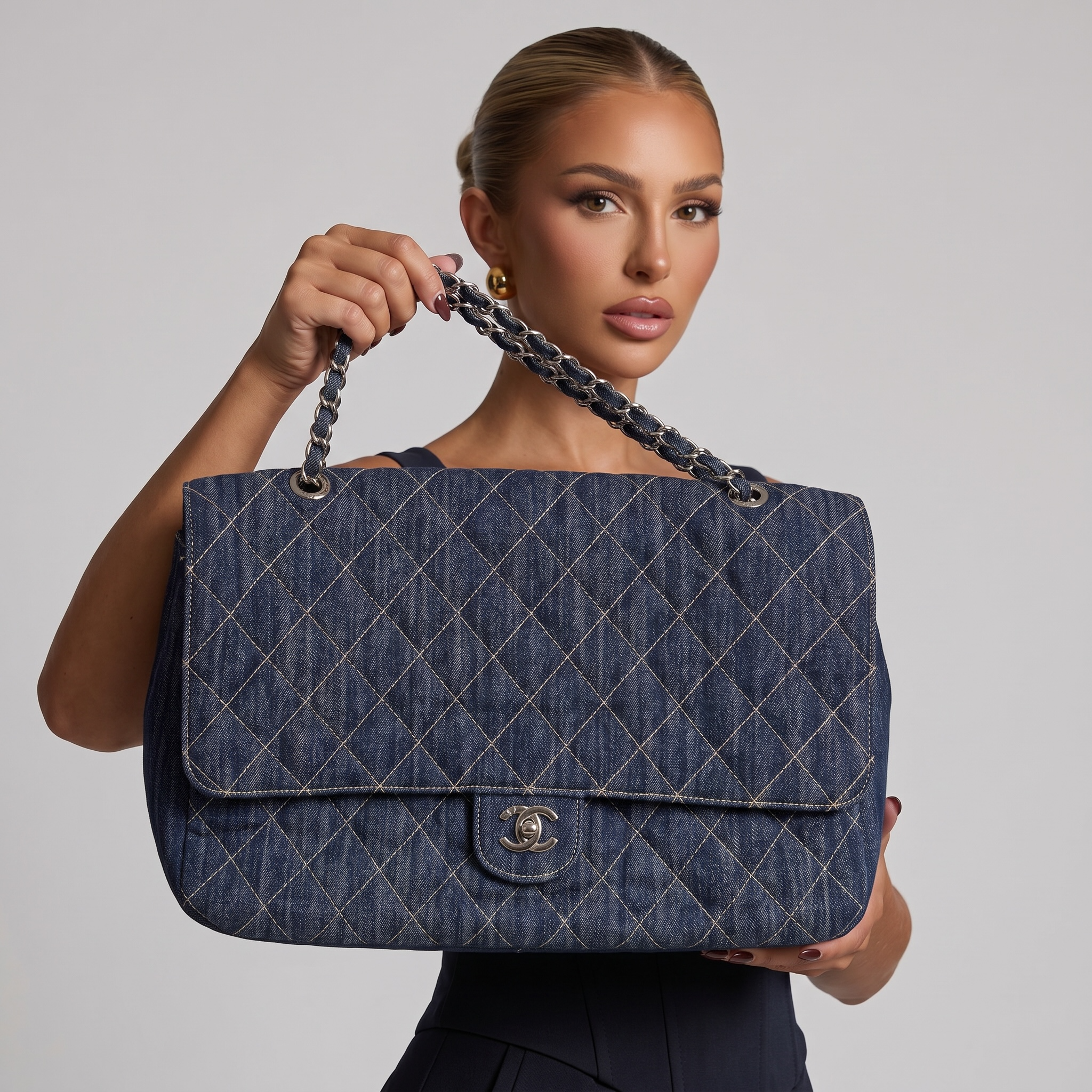 🖤 Chanel Classic Denim Jumbo Flap Bag – Limited Edition Blue Denim 🖤