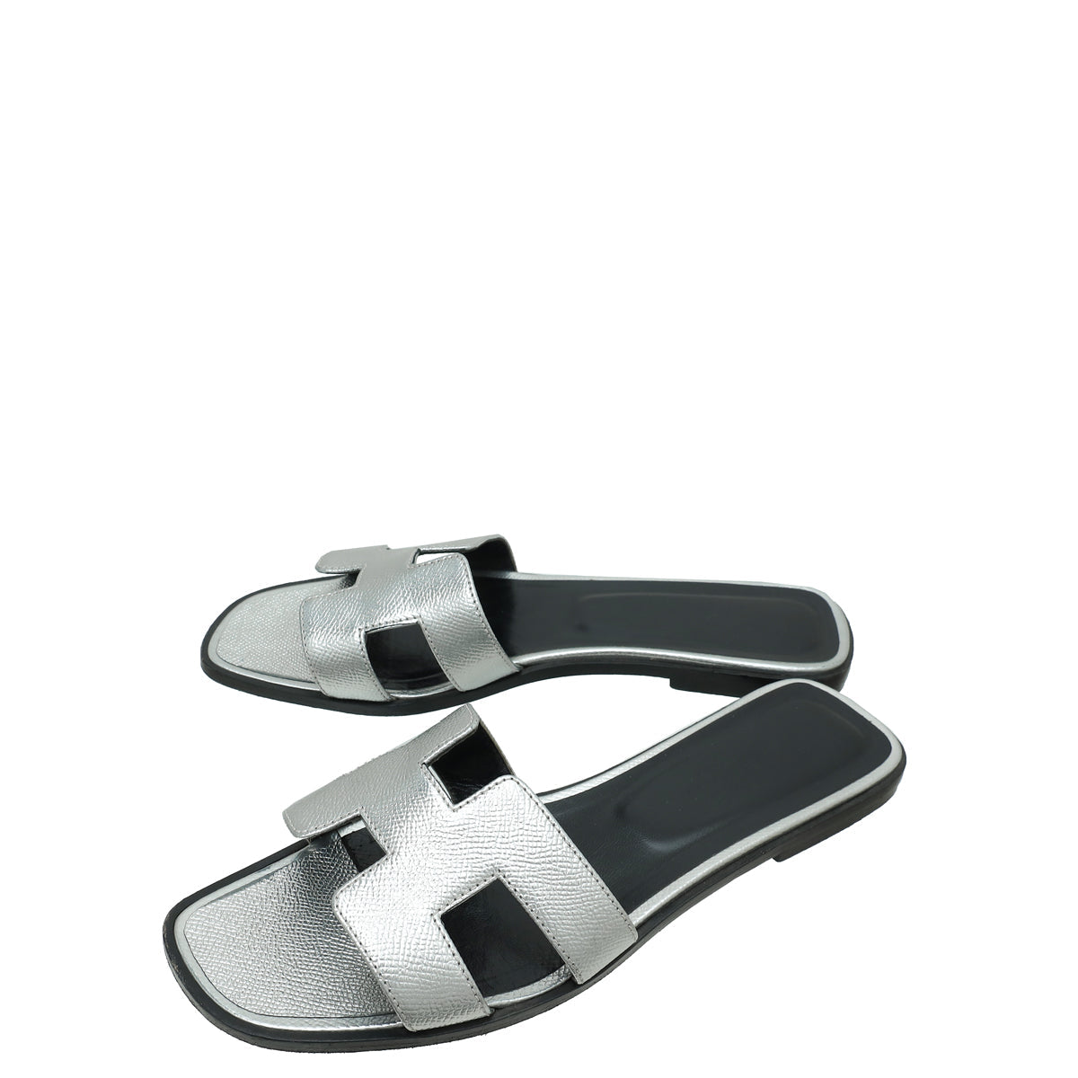 HERMÈS Inspired Metallic H Sandals ✨🤍 | Silver Chic Edition