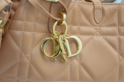 Elegant Dior Quilted Tote Bag with Charm