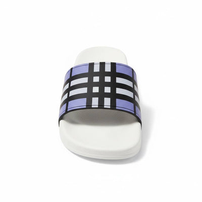 Burberry Check Slides – White & Lavender Edition 🤍💜